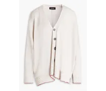 Oversized linen cardigan - White