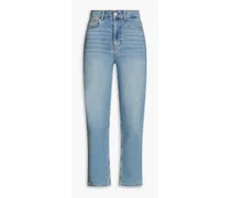 Paquitobis cropped high-rise straight-leg jeans - Blue