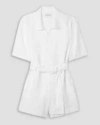 Rivet Utility Influencer belted linen playsuit - White White