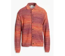 Space-dyed cotton-blend cardigan - Red