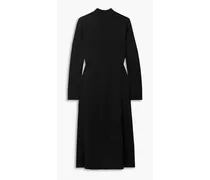 Cutout cotton and modal-blend midi dress - Black