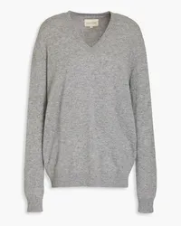 Loulou Studio Embroidered mélange cashmere sweater - Gray Gray