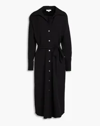 Vince Belted crepe midi shirt dress - Black Black