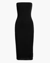 Louisa Ballou Strapless stretch-mesh midi dress - Black Black