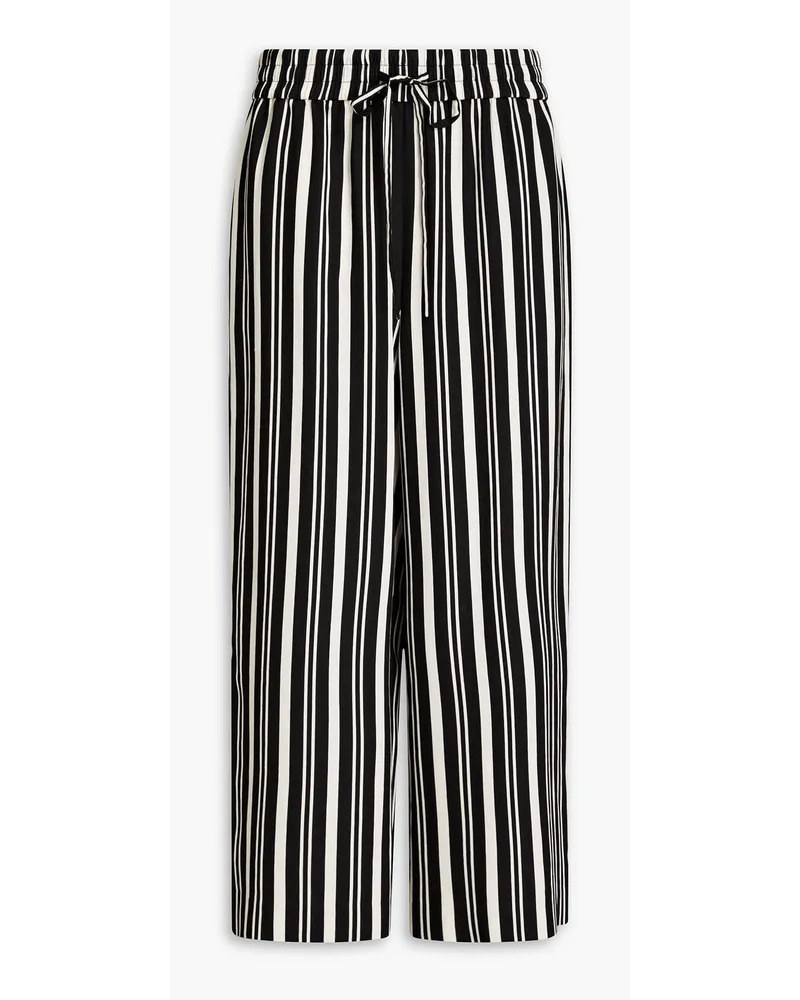 Jason Wu Cropped striped twill wide-leg pants - Black Black