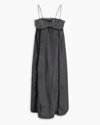 Ganni Crinkled satin midi dress - Gray Gray