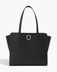 Ferragamo Gemini pebbled-leather tote - Black Black