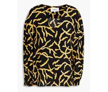 Clea printed crepe blouse - Black