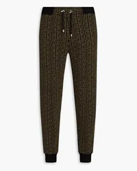 Balmain Logo-print jacquard-knit track pants - Green Green