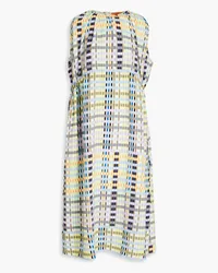 Stine Goya Rowena checked crepe midi dress - Green Green