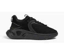 B-Runner leather-trimmed mesh sneakers - Black
