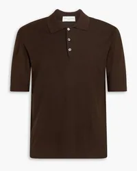 Officine Generale Cotton and Lyocell-blend polo shirt - Brown Brown