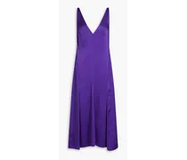 Satin-crepe midi dress - Purple