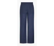 Linen wide-leg pants - Blue