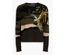 Embroidered wool sweater - Green