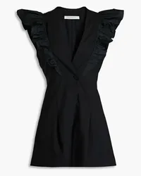 Philosophy Di Lorenzo Serafini Ruffled wool-blend crepe playsuit - Black Black