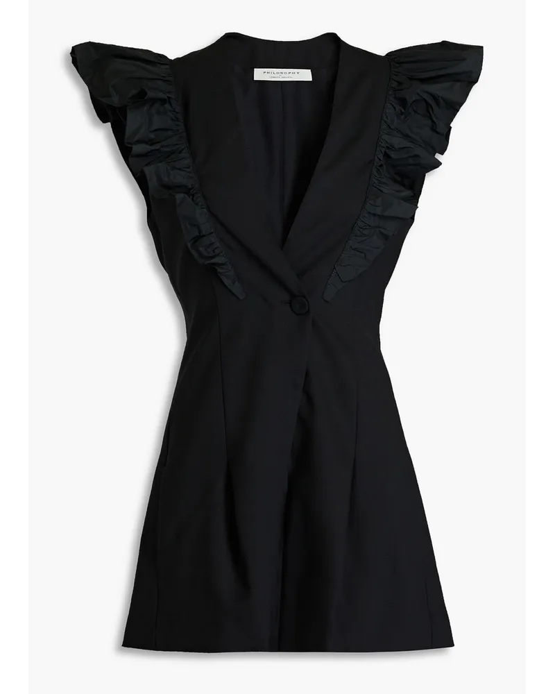 Philosophy Di Lorenzo Serafini Ruffled wool-blend crepe playsuit - Black Black