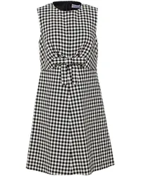 RED Valentino Bow-detailed gingham tweed mini dress - Black Black