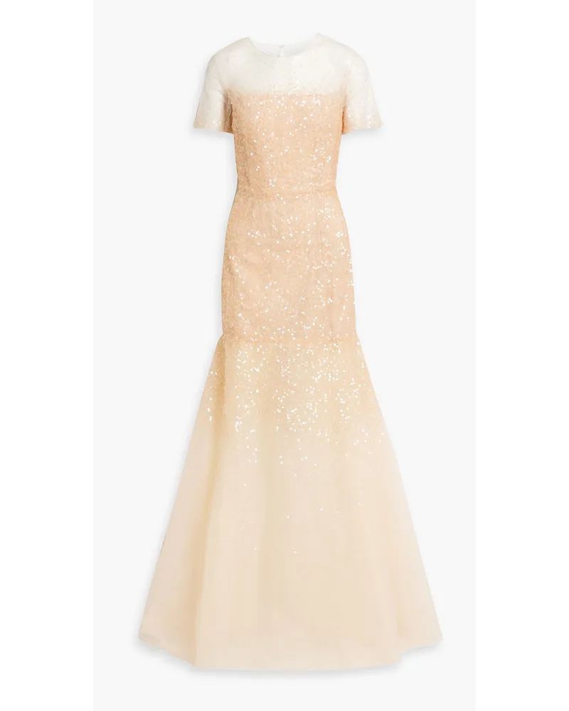 Carolina Herrera New York Embellished tulle gown - Orange Orange