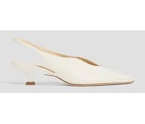 Leather slingback pumps - White