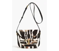 Tsi Tracollina Micro zebra-print calf hair shoulder bag - Animal print