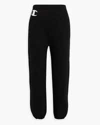 Nili Lotan Printed French cotton-terry track pants - Black Black