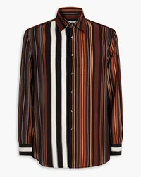 Etro Striped silk crepe de chine shirt - Brown Brown