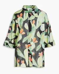 Charo Ruiz Jade printed cotton-voile shirt - Black Black