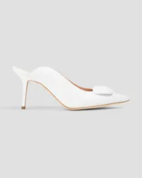 Rupert Sanderson Appliquéd leather mules - White White