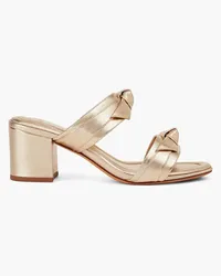 Alexandre Birman Clarita 60 bow-detailed metallic leather mules - Metallic Metallic