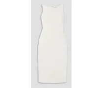 Silk-crepe midi dress - White
