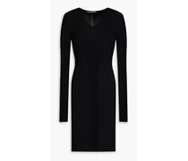 Ribbed-knit mini dress - Black
