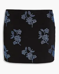 16ARLINGTON Crystal-embellished floral-print jersey mini skirt - Blue Blue