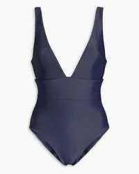 Onia Iris ribbed stretch-jersey swimsuit - Blue Blue