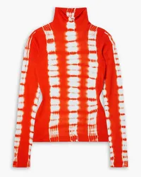 Proenza Schouler Tie-dyed stretch-knit turtleneck top - Orange Orange