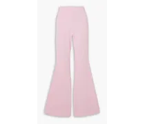 Stretch-cotton velour flared pants - Pink