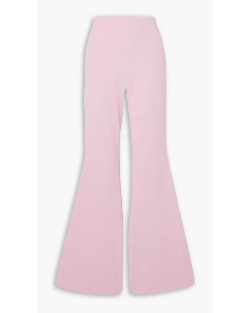 Alexander Wang Stretch-cotton velour flared pants - Pink Pink