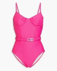 Solid and Striped Spencer belted swimsuit - Pink Pink