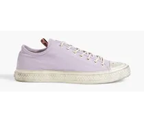 Ballow Tumbled perforated distressed canvas sneakers - Purple