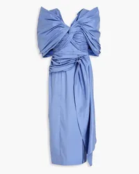 Rachel Gilbert Riccardo ruched shantung midi dress - Blue Blue