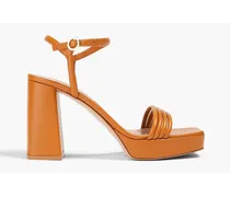 Lena leather platform sandals - Brown
