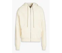 Cotton-fleece zip-up hoodie - White