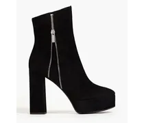 New York 80 embellished suede platform ankle boots - Black