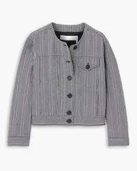 See by Chloé Cropped striped cotton jacket - Blue Blue