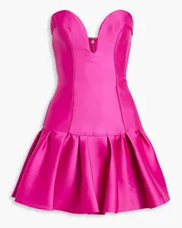 NICHOLAS Lumo strapless pleated satin mini dress - Pink Pink