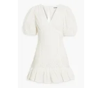 Cutout lace mini dress - White