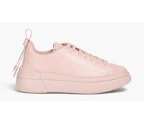 Printed leather platform sneakers - Pink