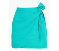 Rai wrap-effect linen-blend mini skirt - Green