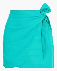 ViX Rai wrap-effect linen-blend mini skirt - Green Green