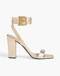 Balmain Stella 95 metallic leather sandals - Metallic Metallic